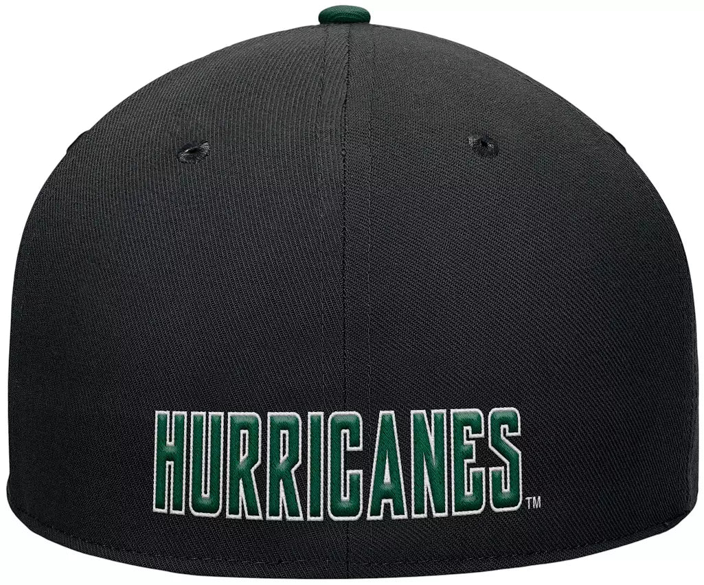 Miami Hurricanes Fanatics Victory Flex Fit Hat - Black/Green