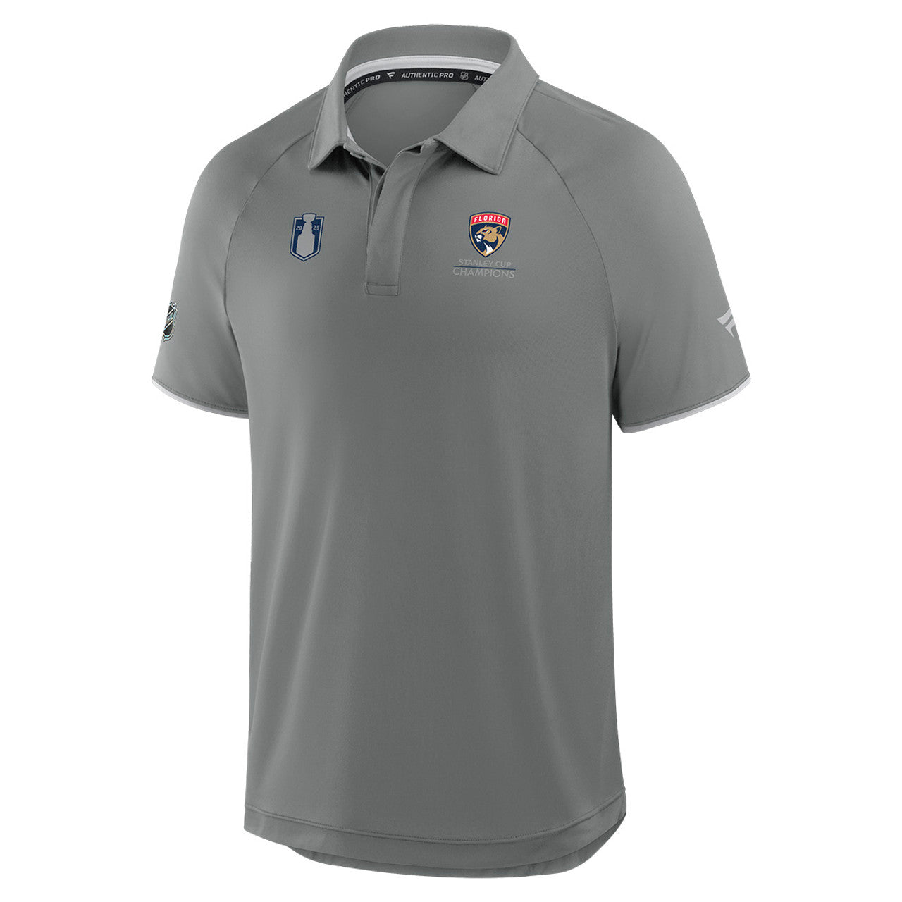 Florida Panthers Fanatics 2025 Stanley Cup Champions Authentic Pro Polo - Gray