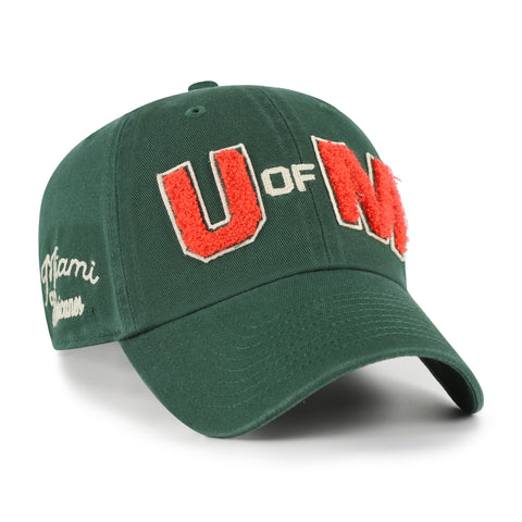 Miami Hurricanes 47 Brand Zoey Clean Up Hat - Green