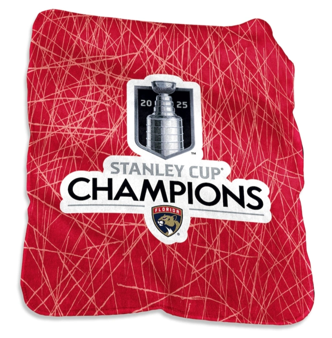 Florida Panthers 2025 Stanley Cup Champions Sublimated Silk Touch Throw
