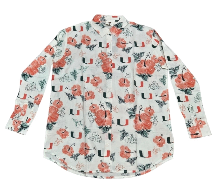 Miami Hurricanes Wes And Willy Women's Swim Cover Up - White