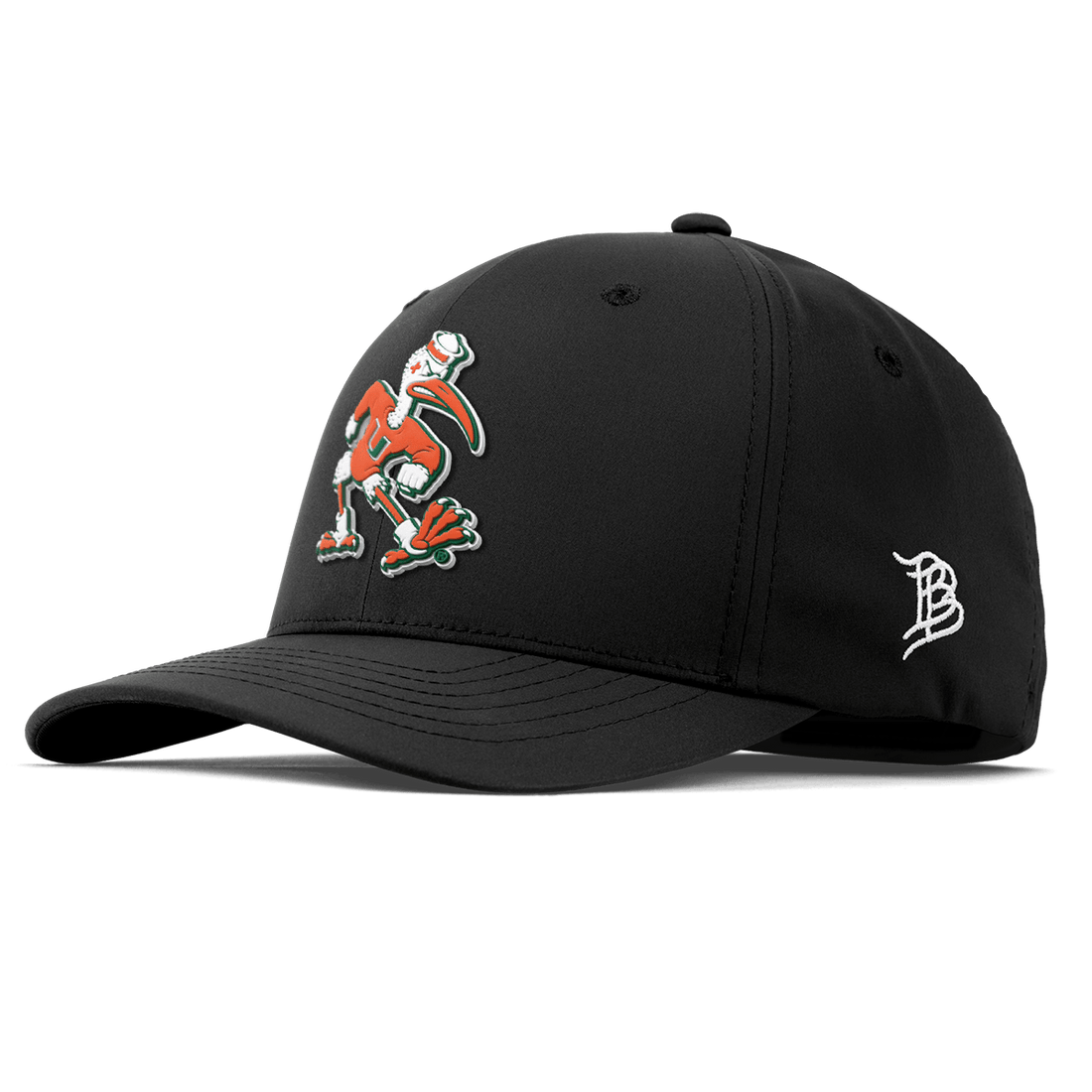 Miami Hurricanes Branded Bills "Sebastian the Ibis" Flexfit Performance Fitted Hat - Black