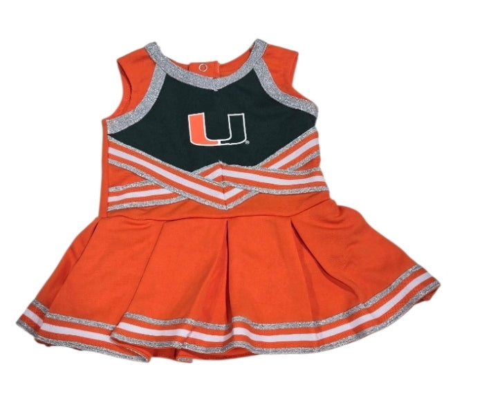 Girls Infant Colosseum Orange Miami Hurricanes Lollipop Park Cheer Dress