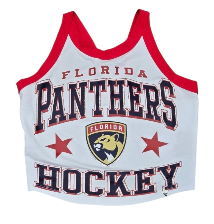 Florida Panthers 47 Brand Womens Energize Sporty Crop Tank Top - White