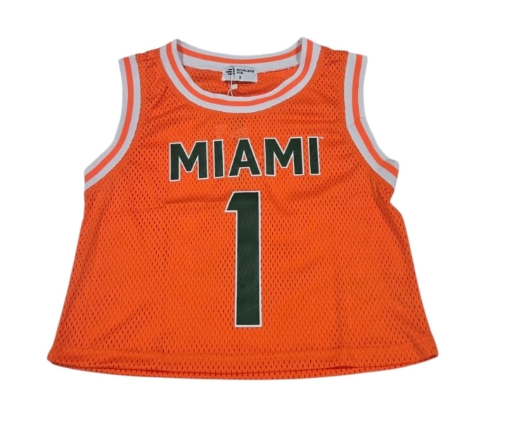 Miami Hurricanes Established & Co. Women's Cropped Basketball Jersey - Orange