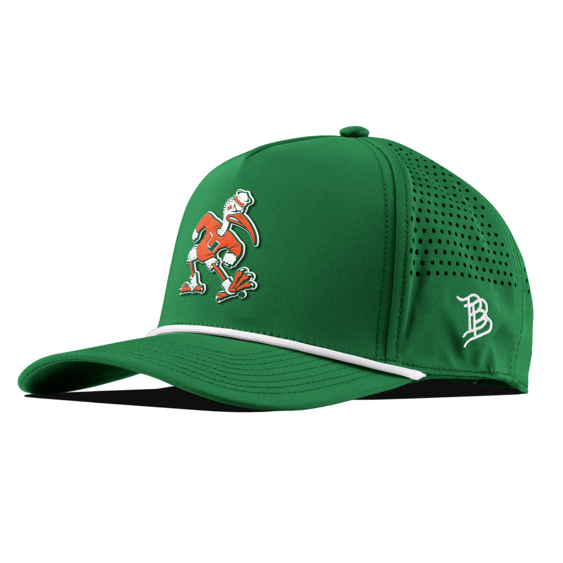 Miami Hurricanes Branded Bills "Sebastian the Ibis" Curved 5 Panel Rope Hat - Green