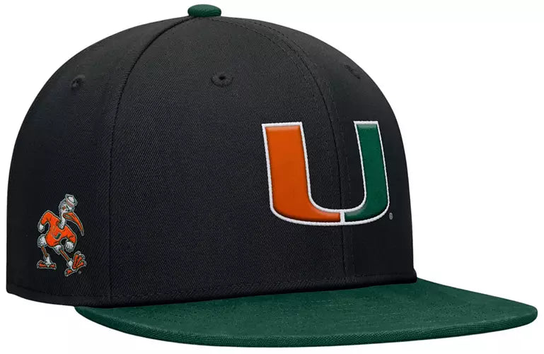 Miami Hurricanes Fanatics Victory Flex Fit Hat - Black/Green