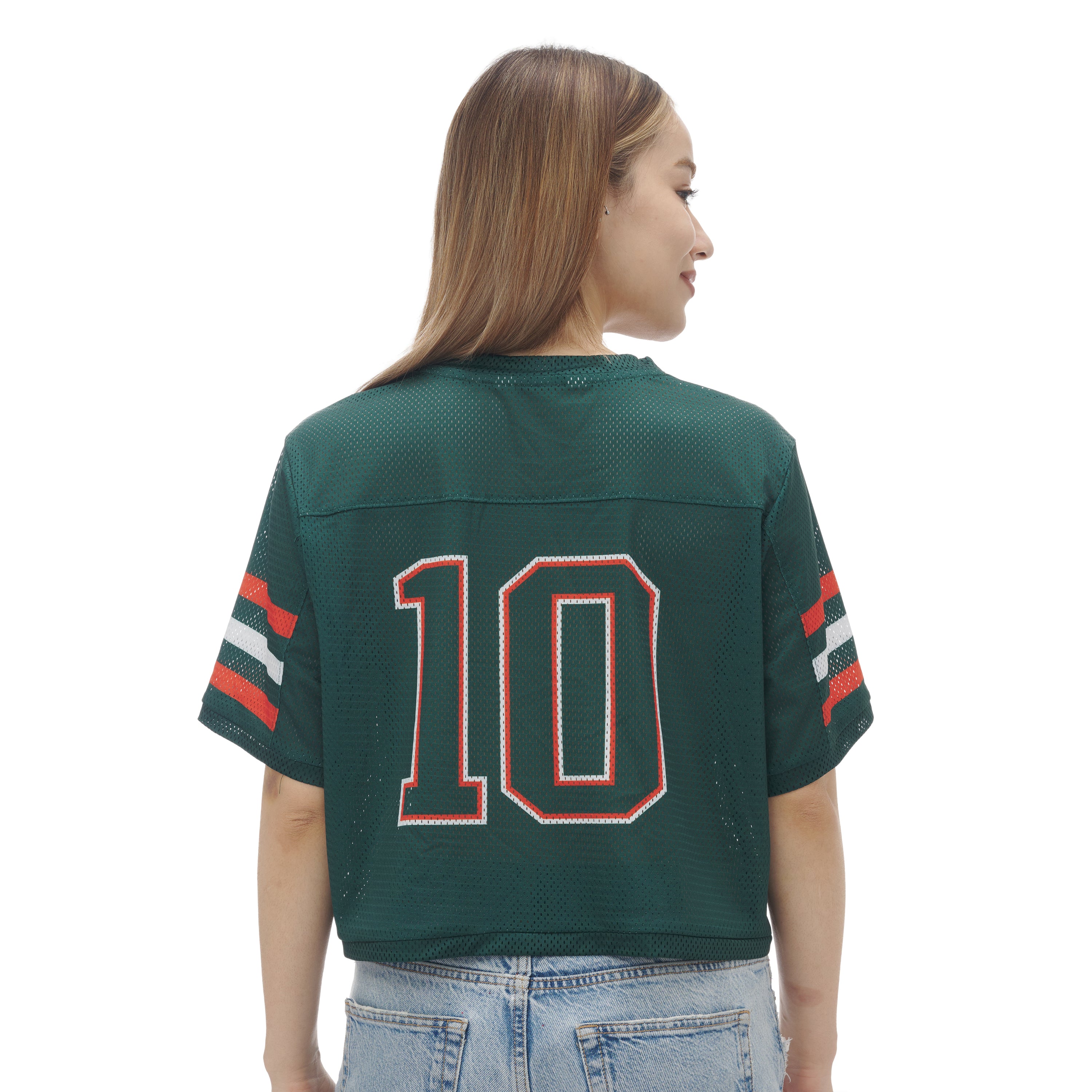 Miami Hurricanes ZooZatz Mesh Game Day Crop Jersey - Green