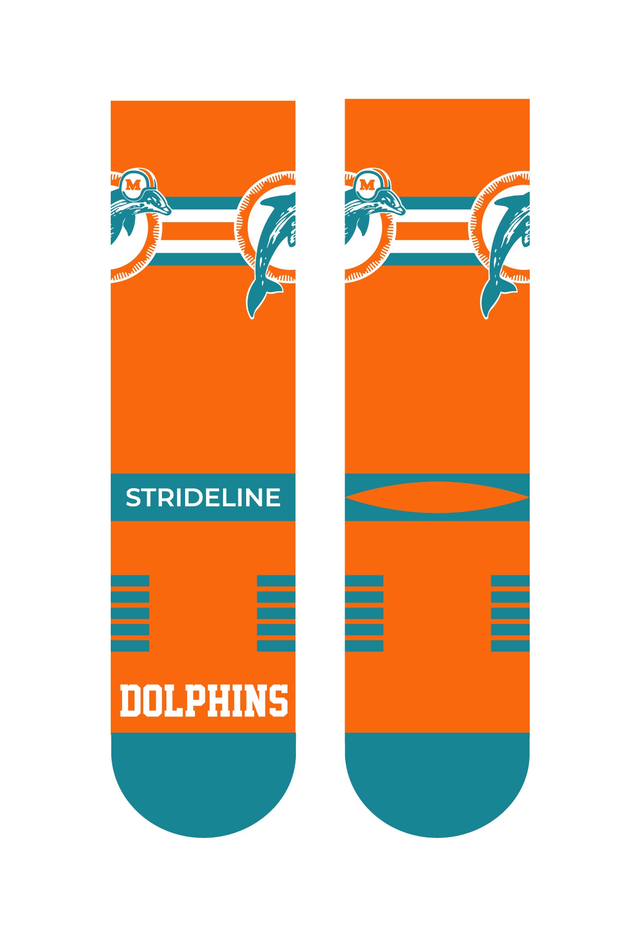 Miami Dolphins Strideline Retro Logo Premium Knit Crew Socks - Orange