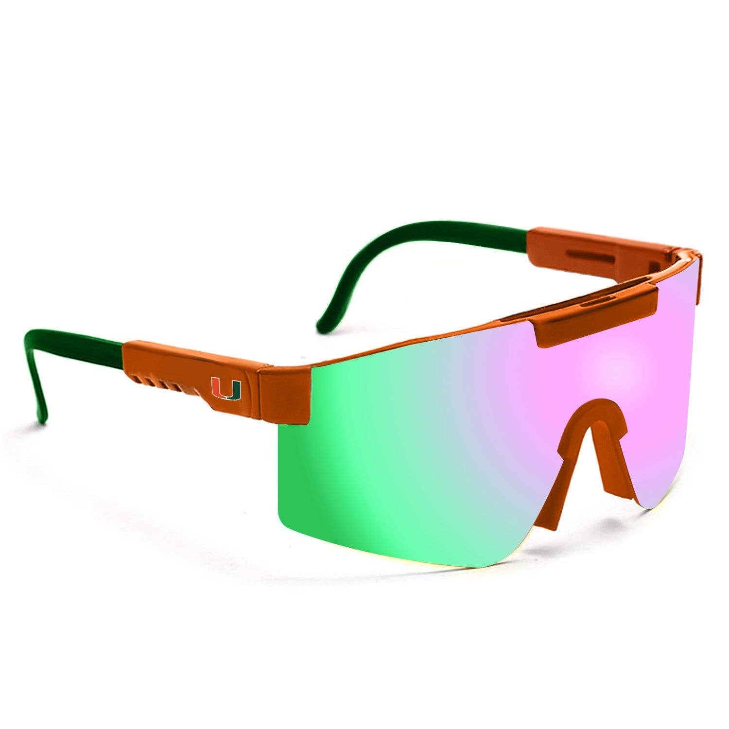 Miami Hurricanes Society 43 Shield Frame Sunglasses - Green