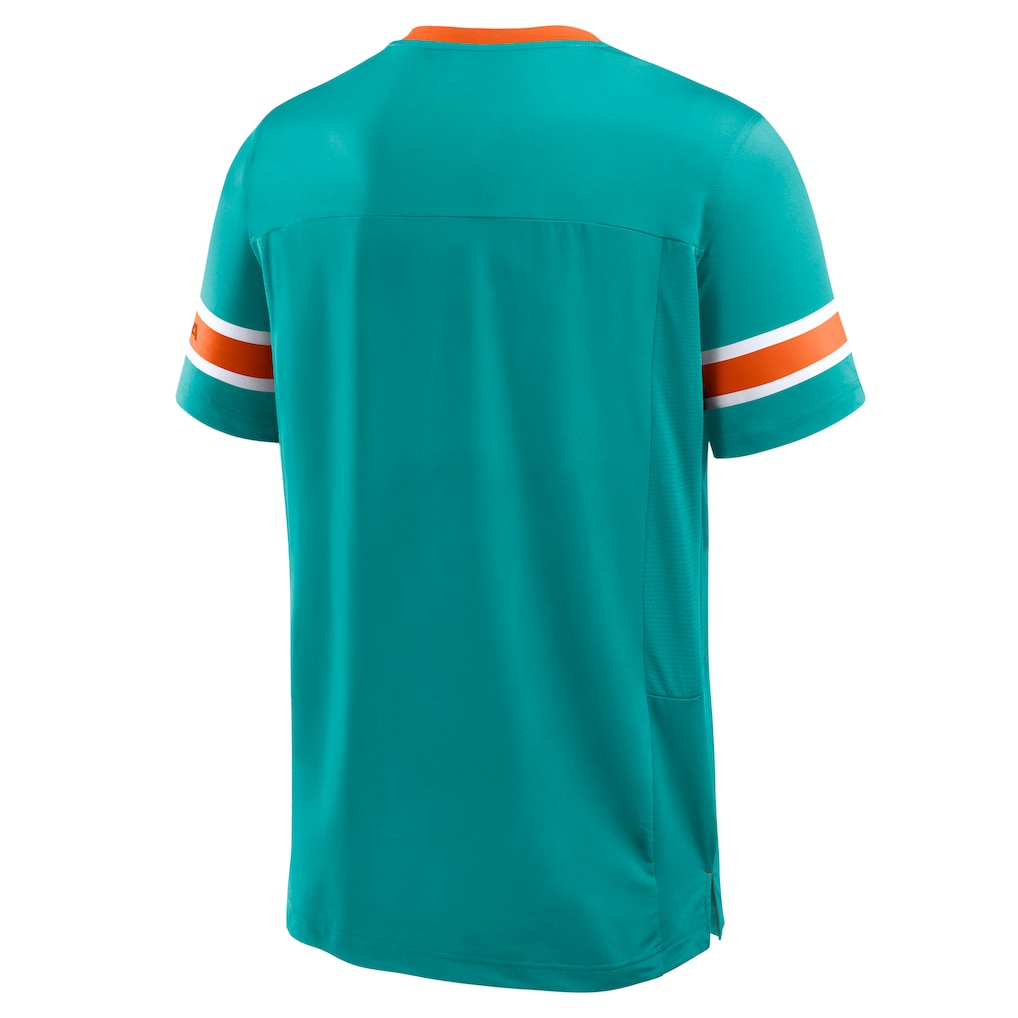 Miami Dolphins Fanatics Hometown Hashmark Vintage V-Neck T-Shirt - Aqua