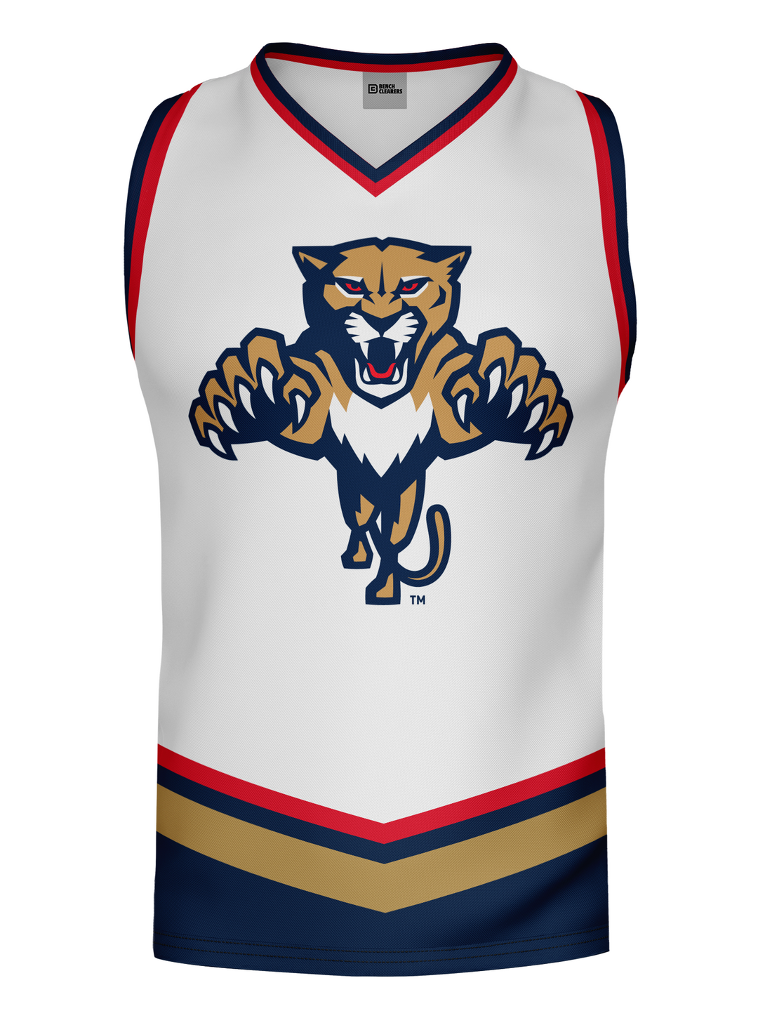 Florida Panthers Bench Clearers Leaping Cat Mesh Jersey Hockey Tank - White