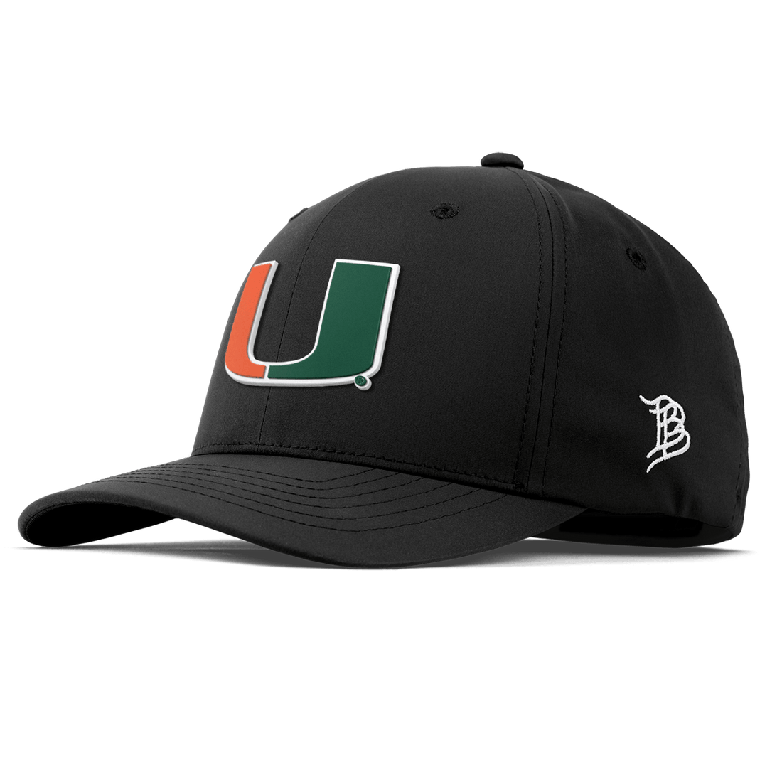 Miami Hurricanes Branded Bills "Miami Team Logo" Flexfit Performance Fitted Hat - Black