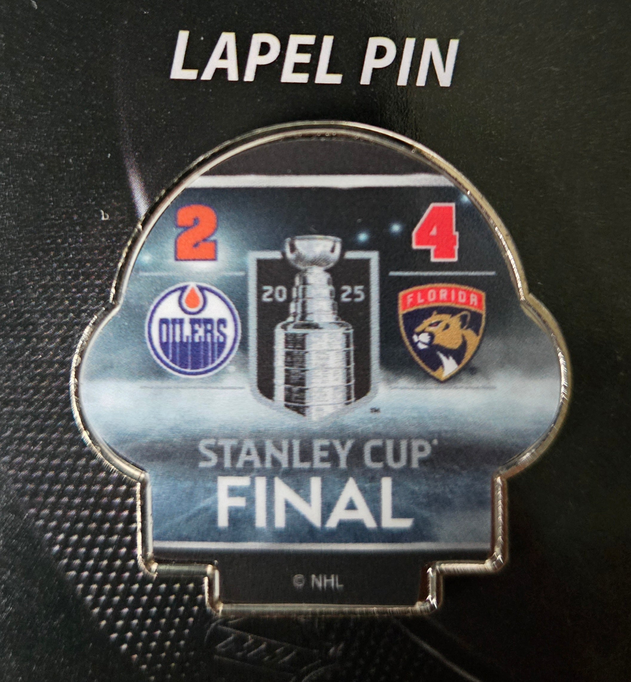 Florida Panthers 2025 Stanley Cup Champs Score Pin