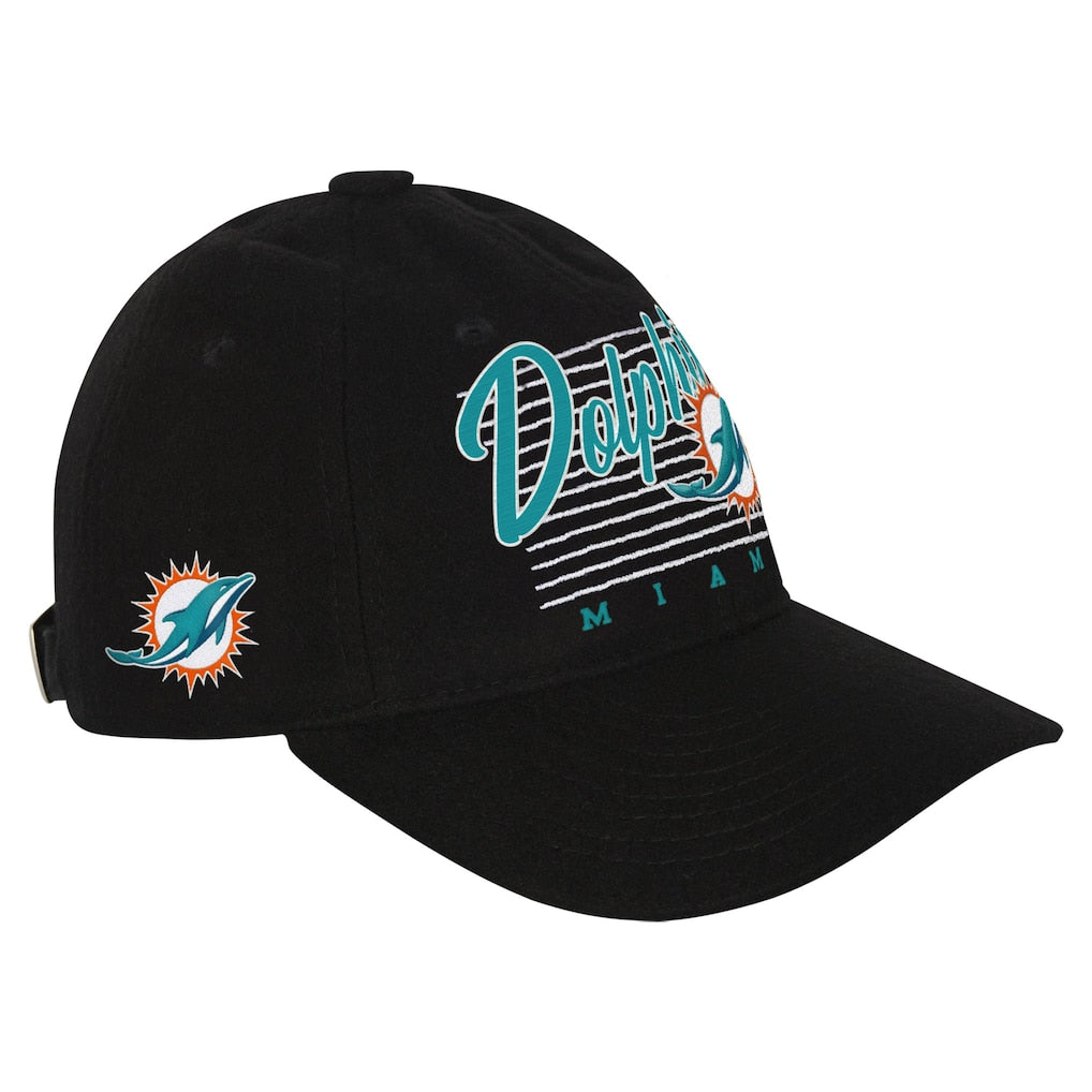 Miami Dolphins Youth Retro Wooly Adjustable Hat - Black