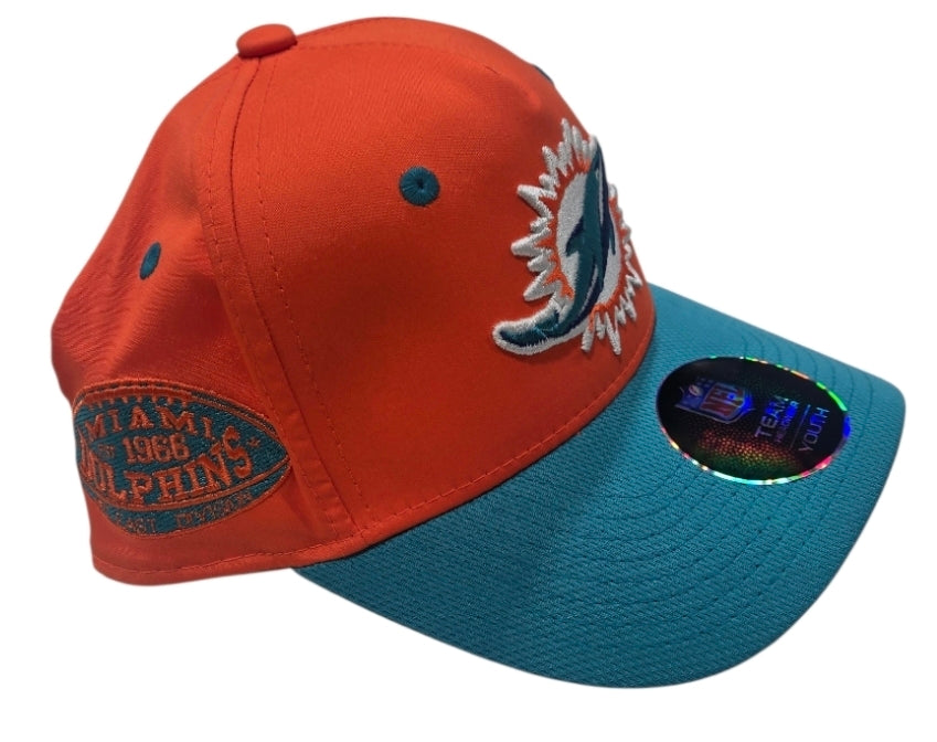 Miami Dolphins Youth Prosport Adjustable Hat - Orange/Aqua