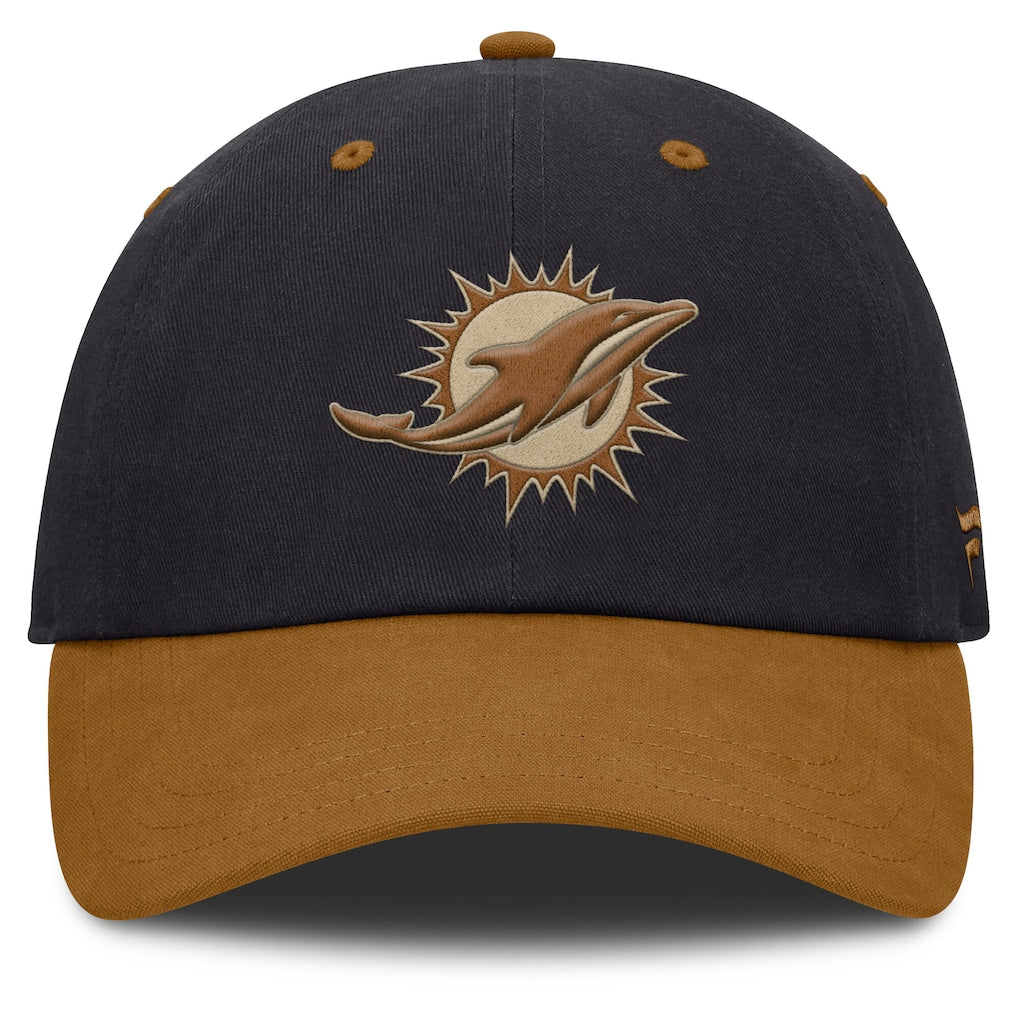 Miami Dolphins Fanatics Myriad Adjustable Hat - Phantom Charcoal/Brown