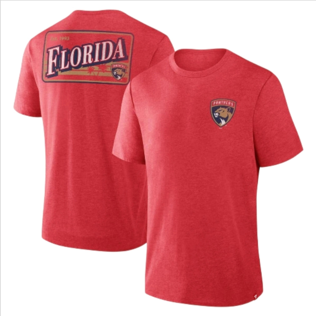 Florida Panthers Fanatics Fan Lanes Tri-Blend T-Shirt - Red