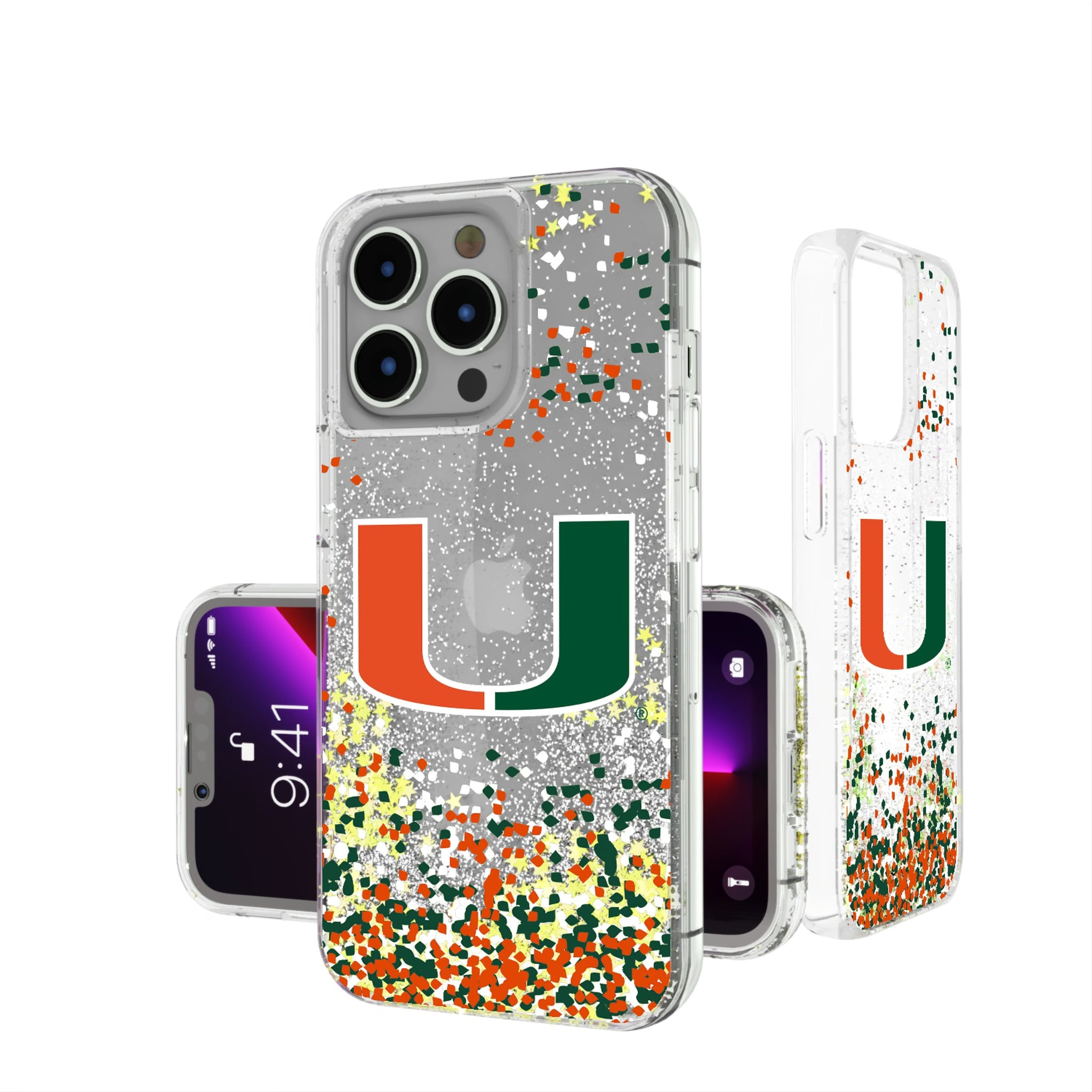 Miami Hurricanes Confetti Glitter Case