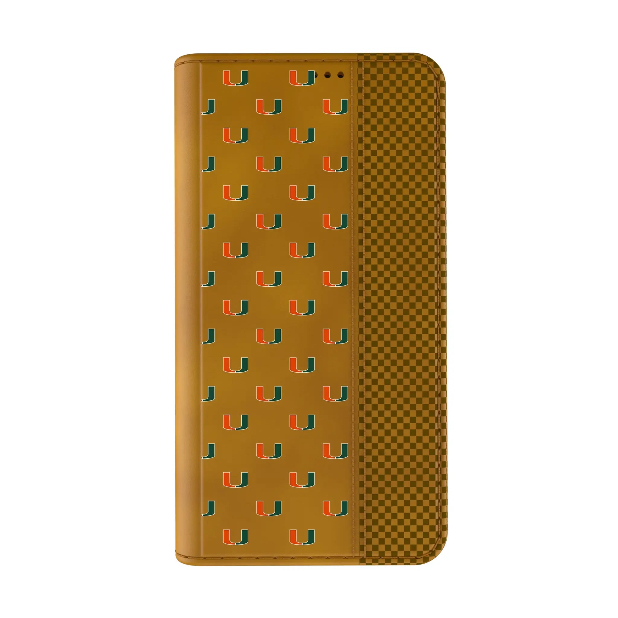 University of Miami Hurricanes Fashion Pattern Folio Phone Case for Apple iPhone