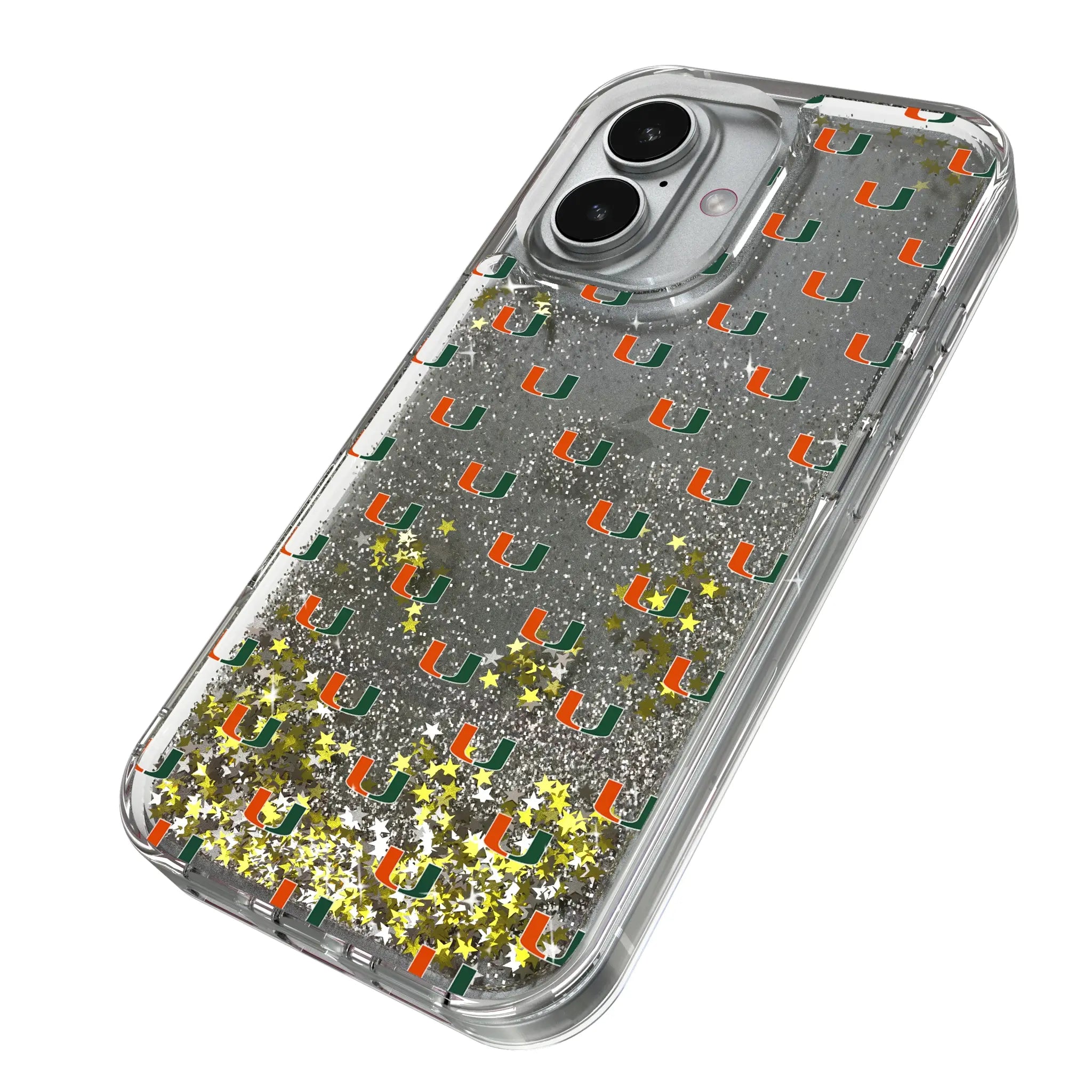 University of Miami Hurricanes Fashion Pattern Glitter Phone Case for Apple iPhone