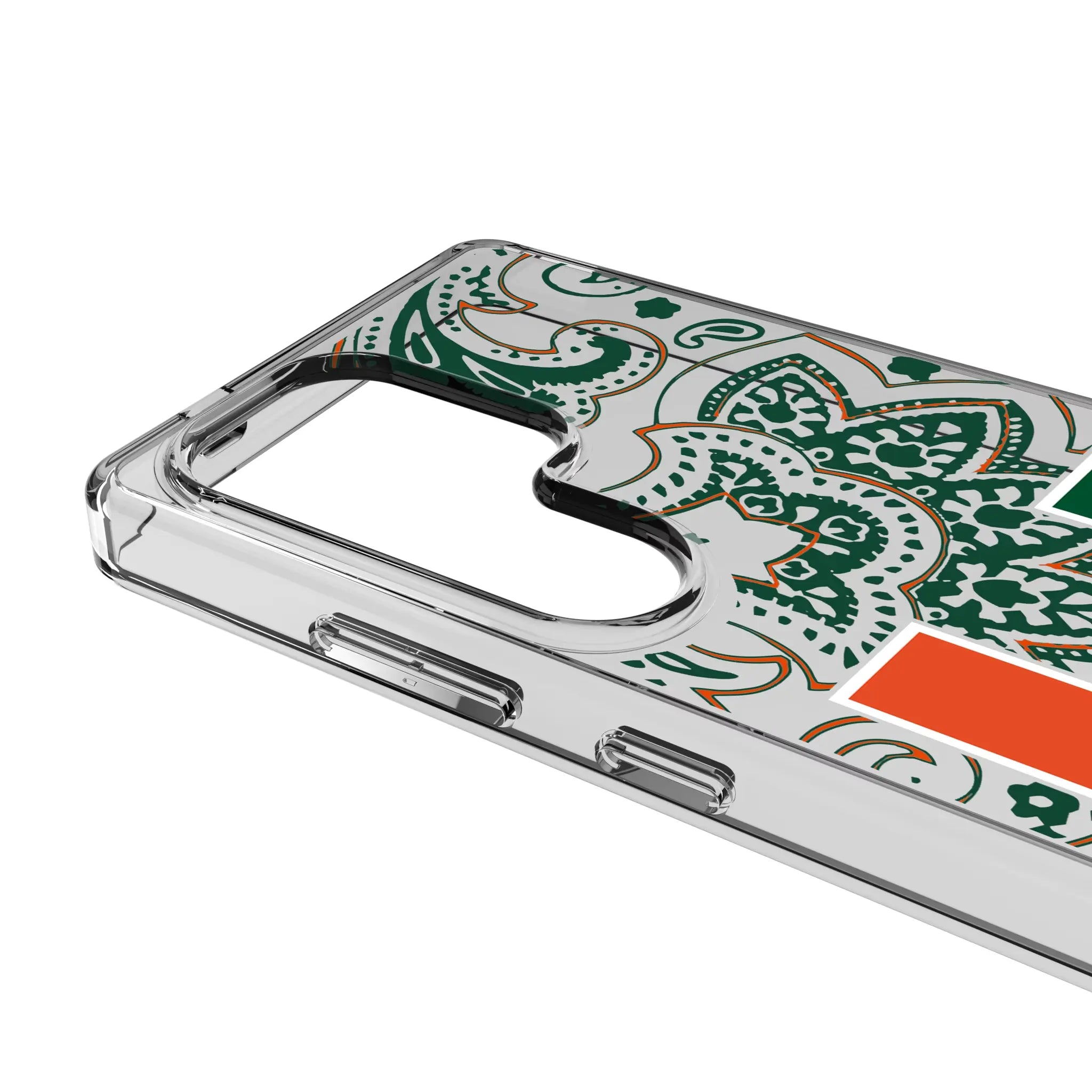 University of Miami Hurricanes Paisley Clear Phone Case for Samsung Galaxy