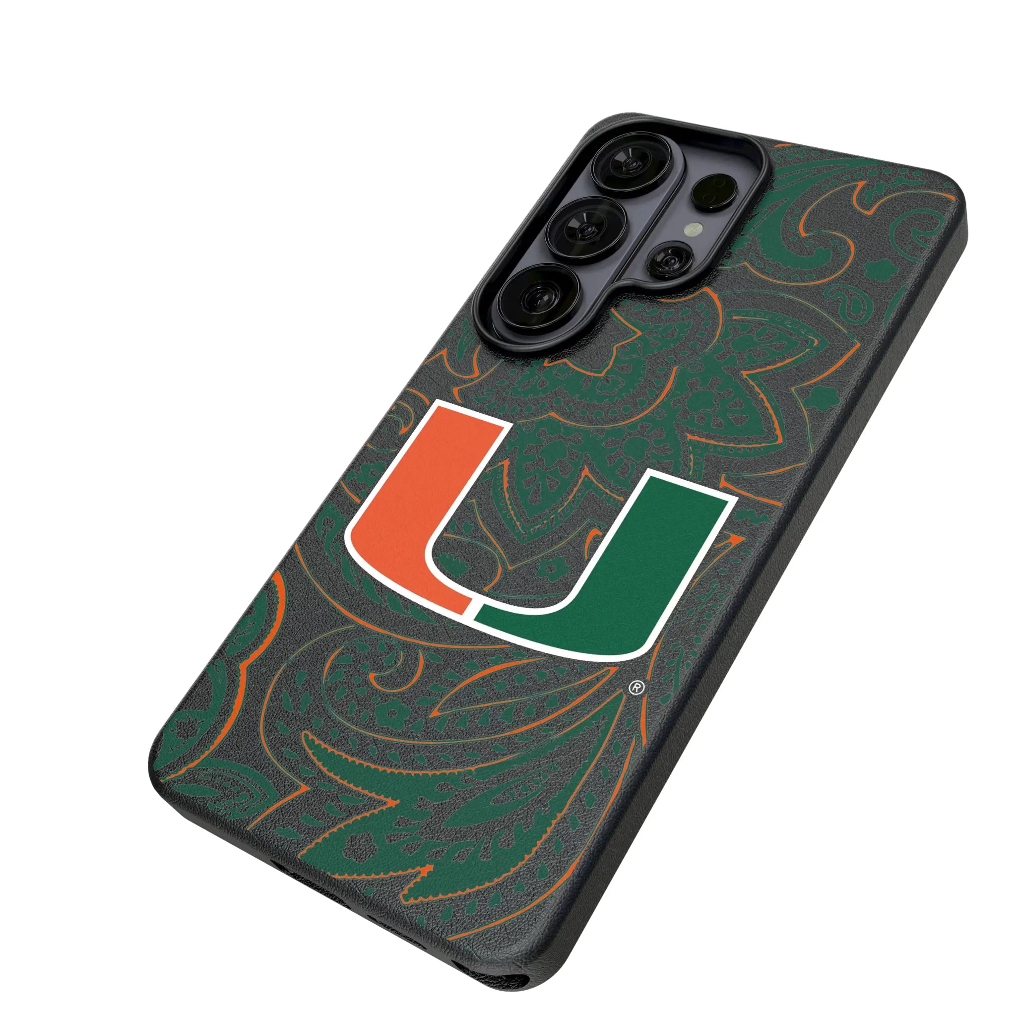 University of Miami Hurricanes Paisley MagSafe Compatible Phone Case for Samsung Galaxy