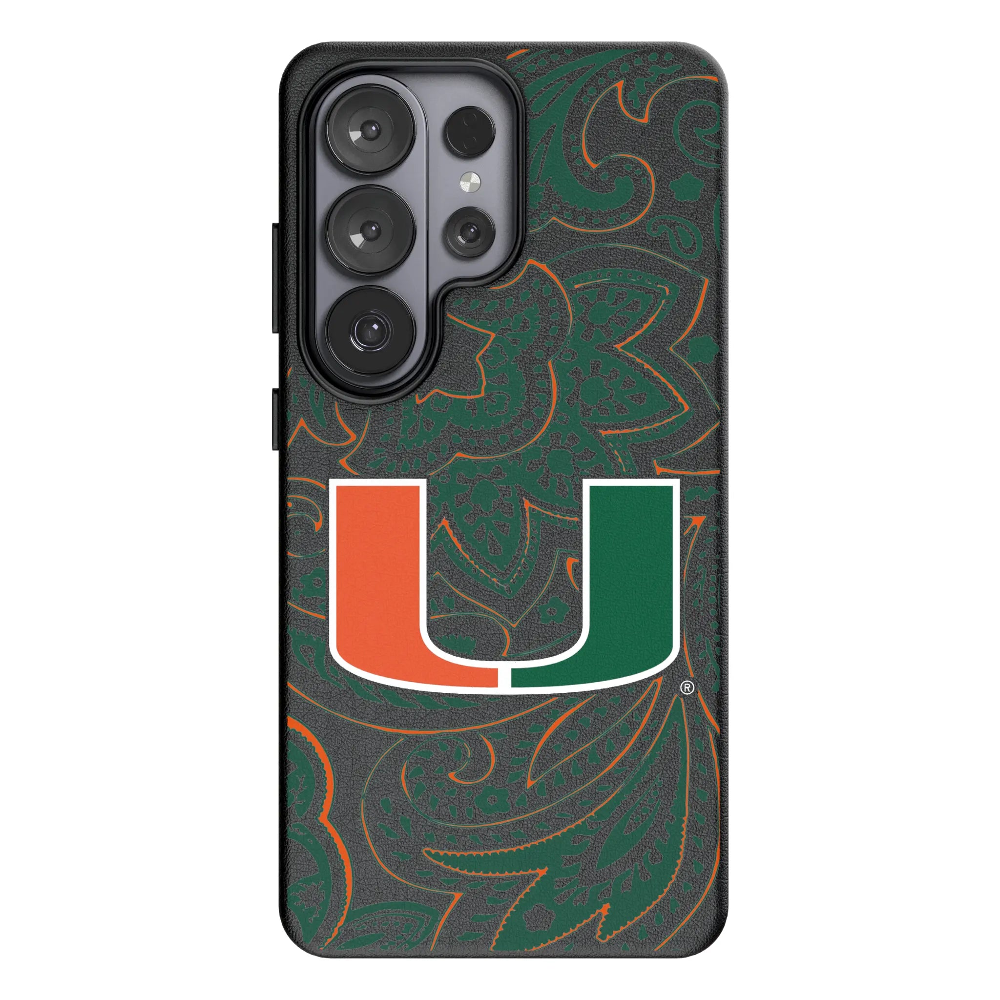 University of Miami Hurricanes Paisley MagSafe Compatible Phone Case for Samsung Galaxy
