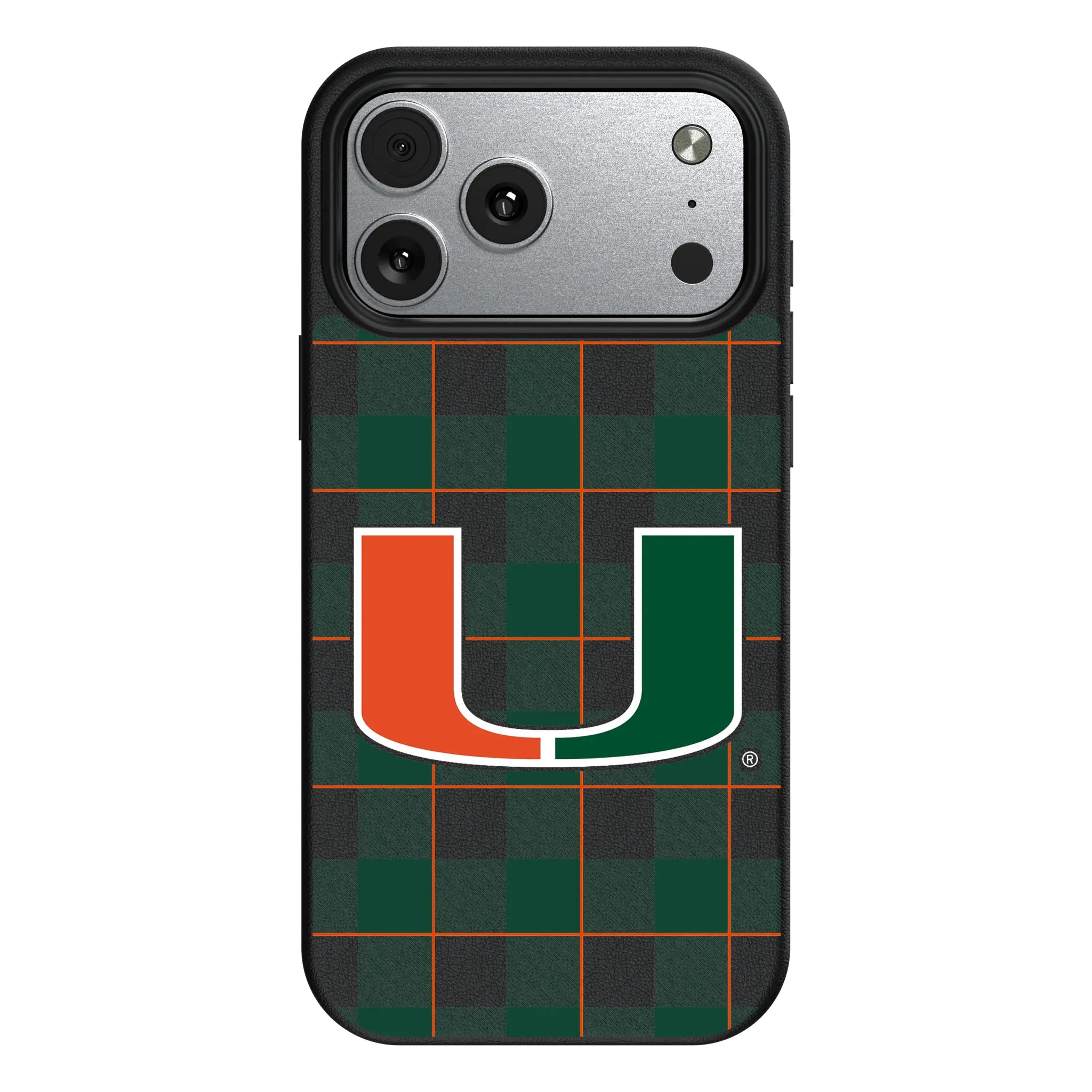 University of Miami Hurricanes Plaid MagSafe Compatible Phone Case for Apple iPhone