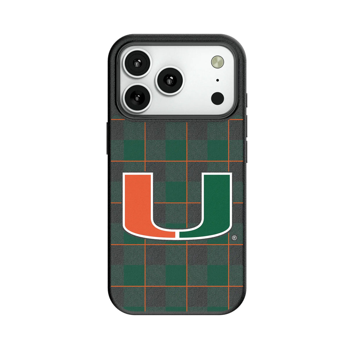 University of Miami Hurricanes Plaid MagSafe Compatible Phone Case for Apple iPhone