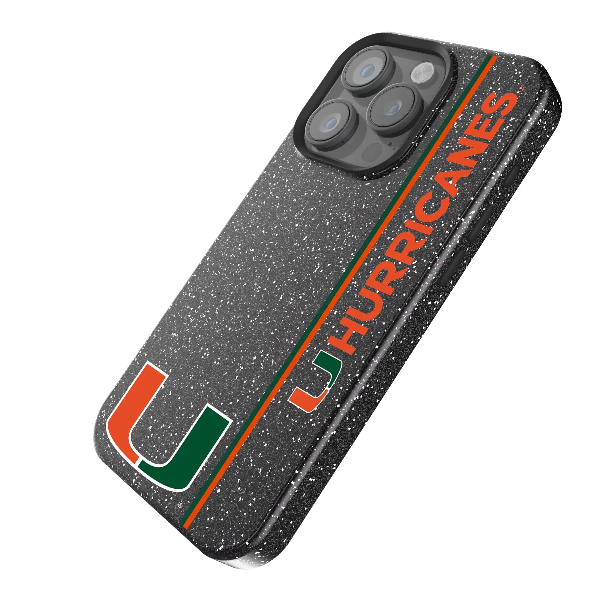 University of Miami Hurricanes Sidebar Black Bling Phone Case for Apple iPhone