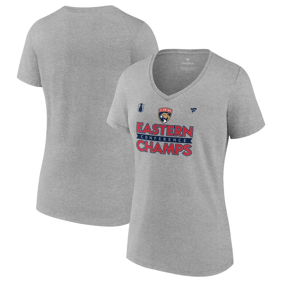 Florida Panthers 2024 Women's Eastern Conference Champions Locker Room T-Shirt - Grey
