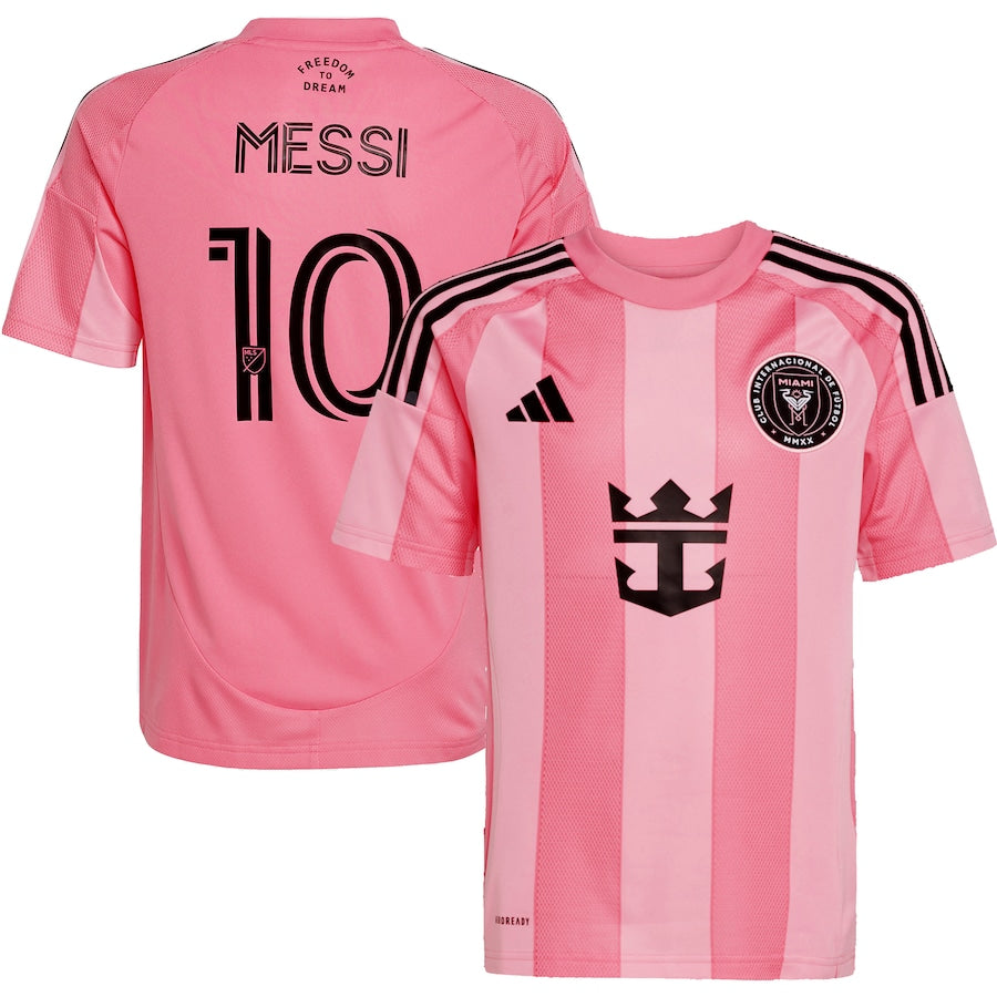 lionel messi gear adidas Inter Miami 25/26 Messi Youth Home Jersey
