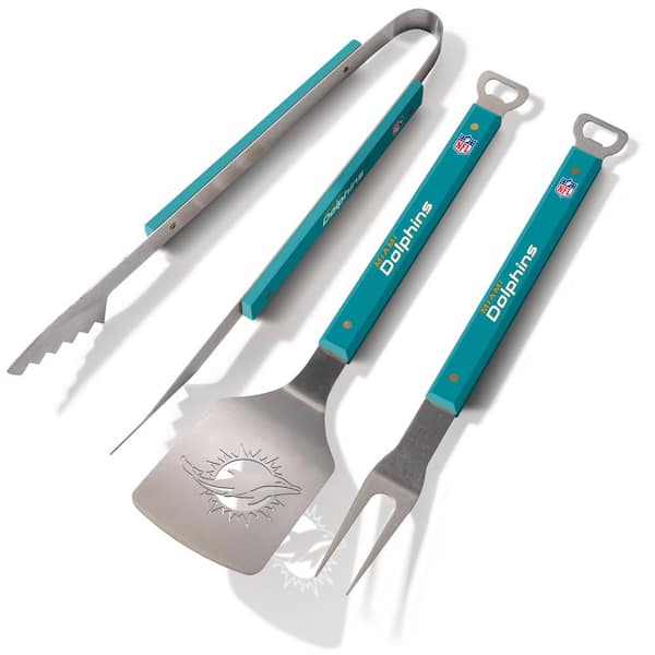Miami Dolphins 3-Piece Sportula BBQ Set - Aqua
