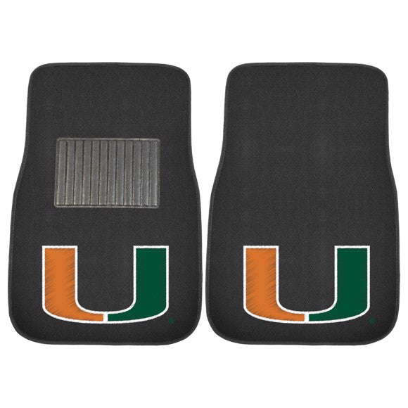 Miami Hurricanes Embroidered Car Mats