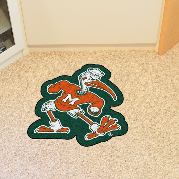 Miami Hurricanes Sebastian Mascot Rug / Mat - 31" x 30"