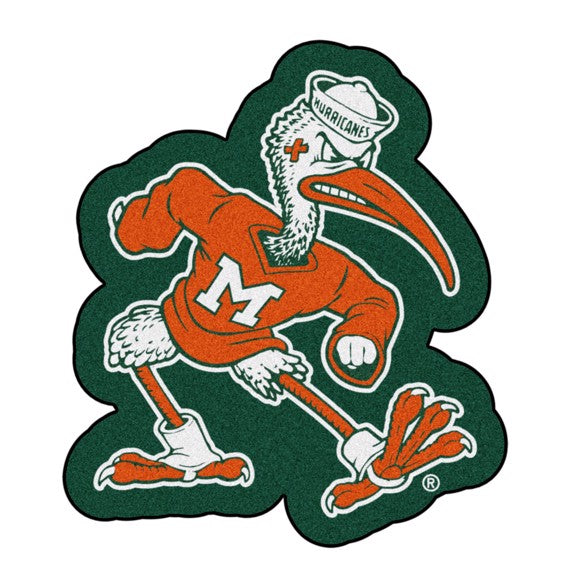 Miami Hurricanes Sebastian Mascot Rug / Mat - 31" x 30"