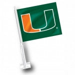 Miami Hurricanes Car Flag - Green - CanesWear at Miami FanWear Automobile Accessories JayMac Sports CanesWear at Miami FanWear