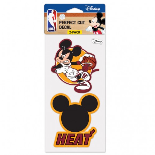 Miami Heat Mickey Perfect Cut Decal  2-pack
