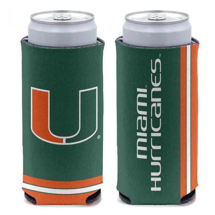 Miami Hurricanes 2-Sided Slim Can Cooler - Green