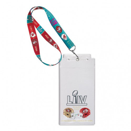 Super Bowl LIV Dueling Credential Holder w/Lanyard