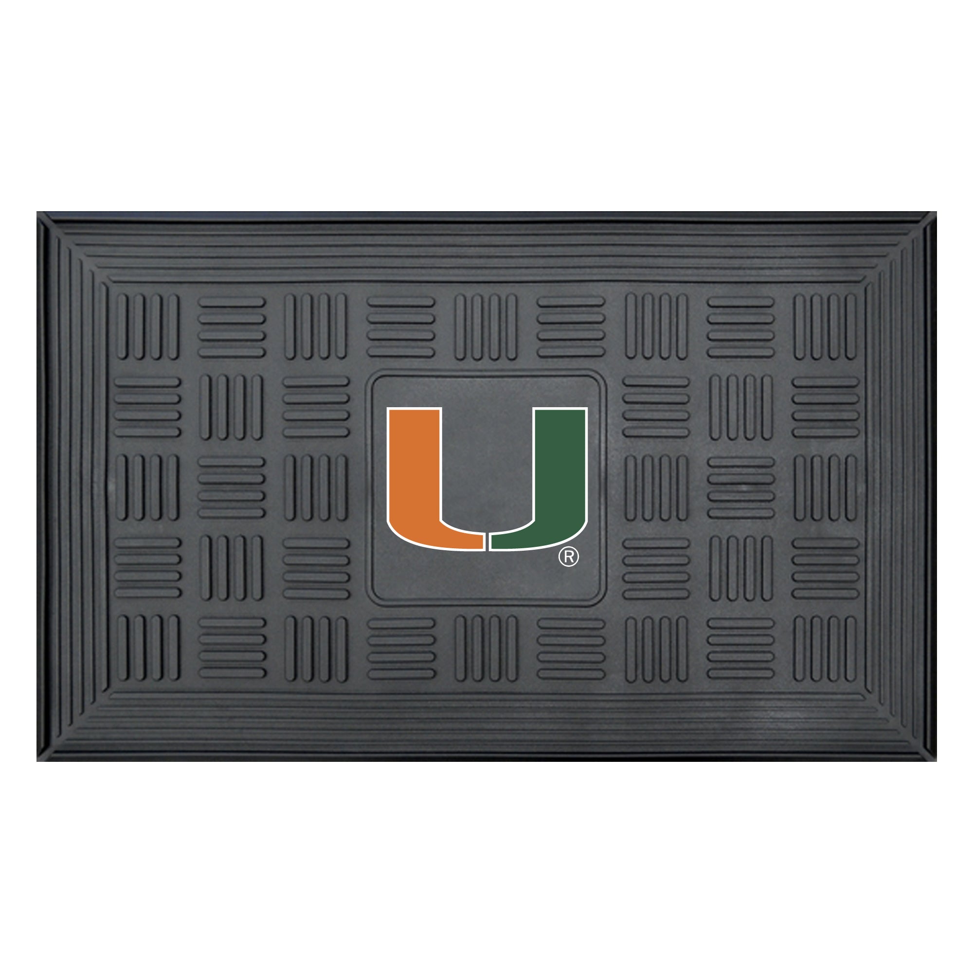 Miami Hurricanes Medallion Door Mat - Black