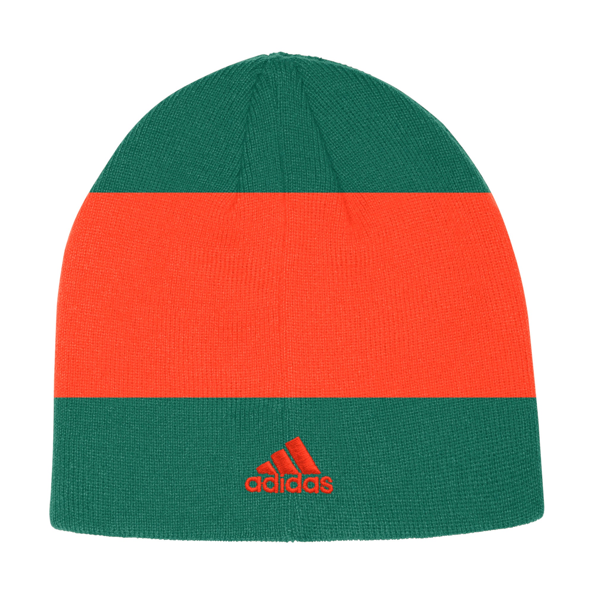 Miami Hurricanes adidas Coaches Beanie - Green/Orange