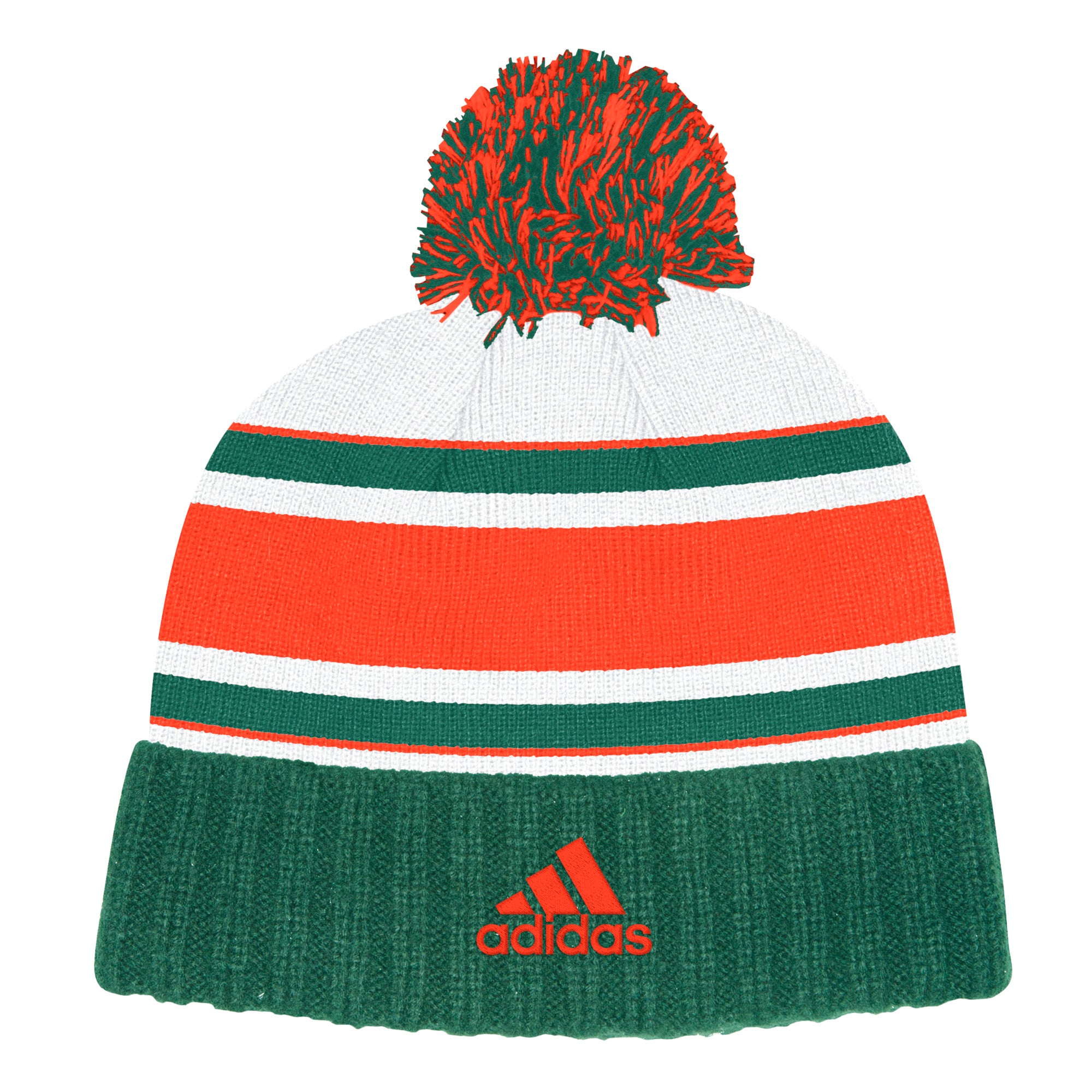 Miami Hurricanes adidas Head Name Cuffed Knit Pom
