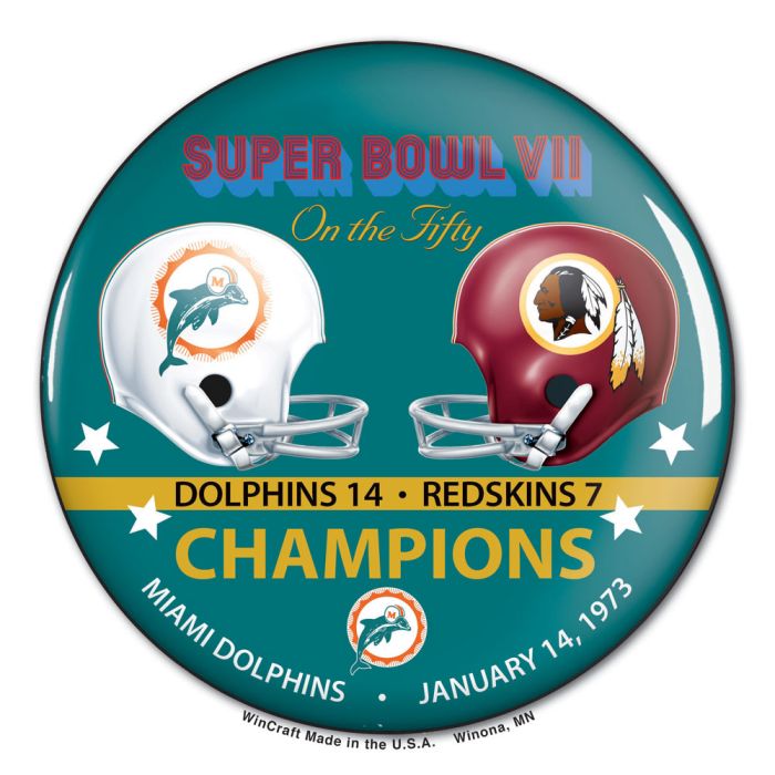 Miami Dolphins on the Fifty Button - SB VII vs Redskins