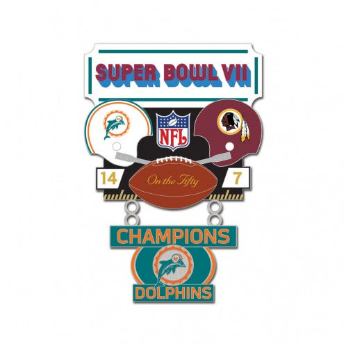 Miami Dolphins vs Washington Redskins Super Bowl VII Championship Pin - Perfect Season