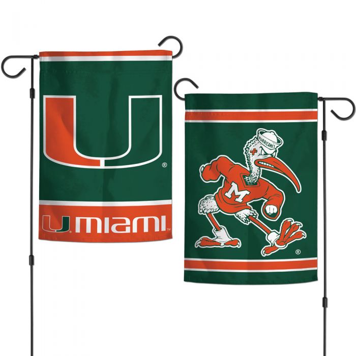 Miami Hurricanes 2-Sided Garden Flag -Green/Orange