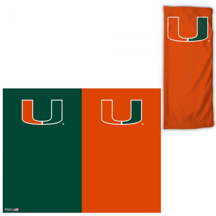 Miami Hurricanes UPF 30 Fan Wrap Face Gaiter - Orange/Green