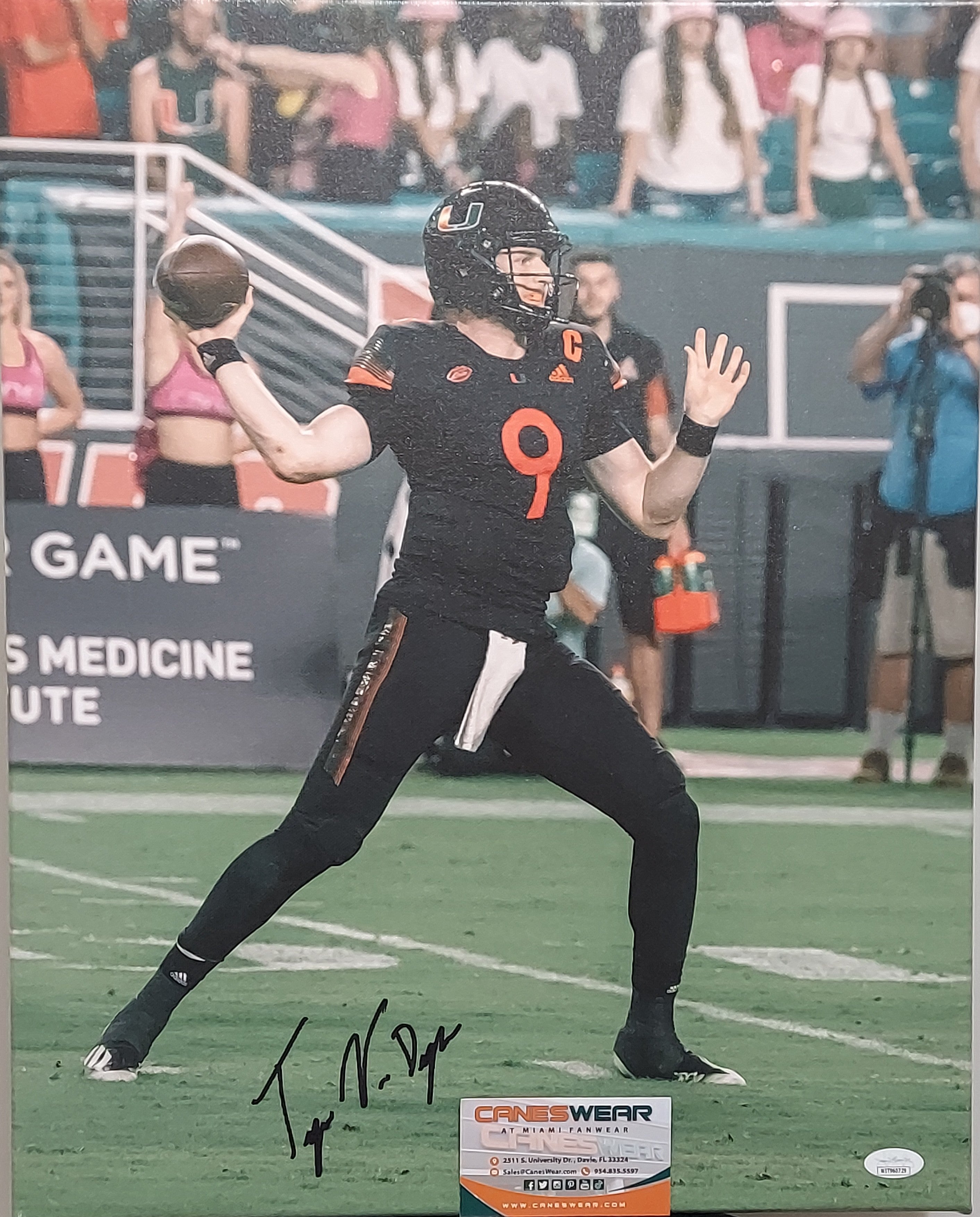 Tyler Van Dyke JSA Certified Autographed Canvas - 16"x20"