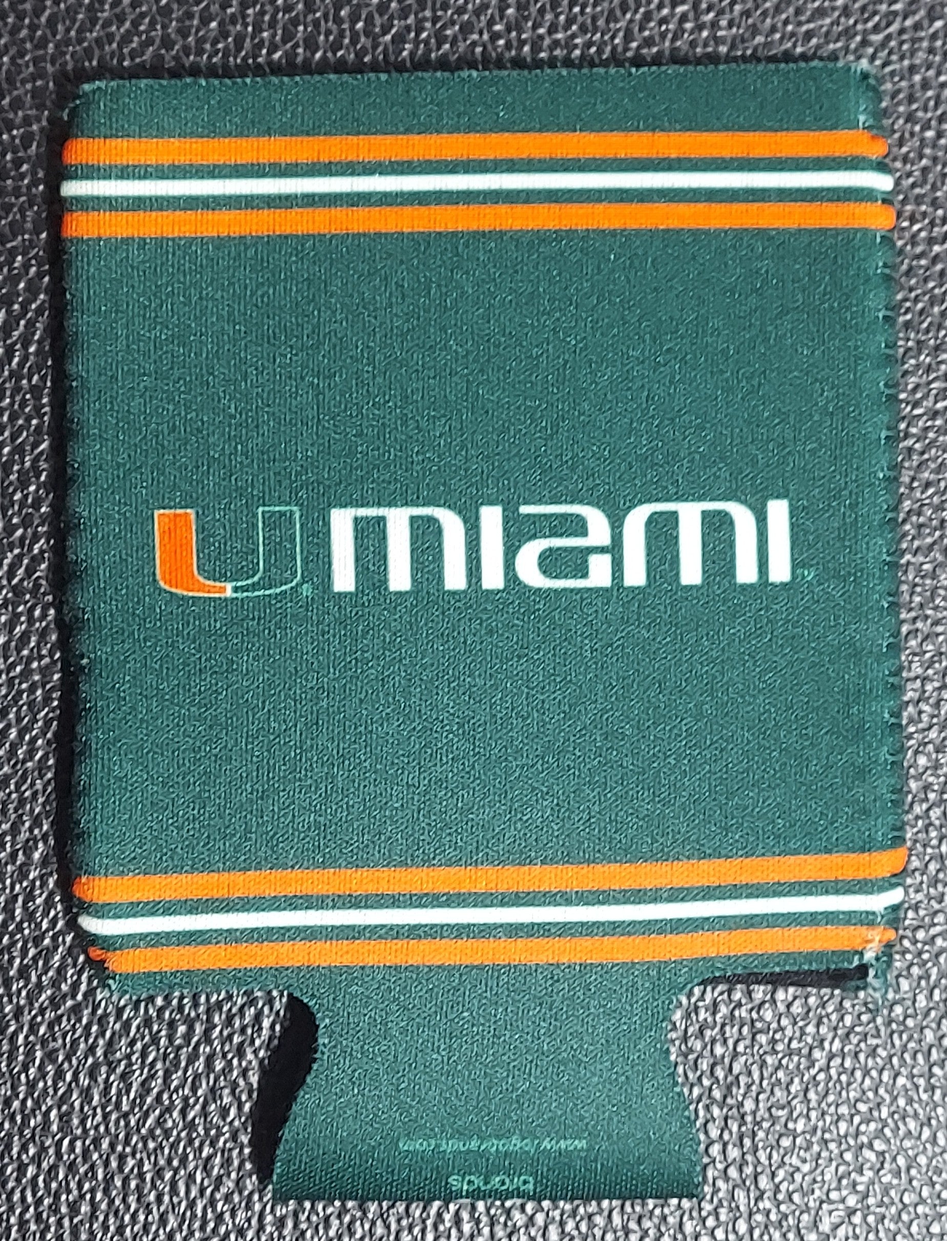 Miami Hurricanes 2-Sided Can Koozie - Green w/Stripes